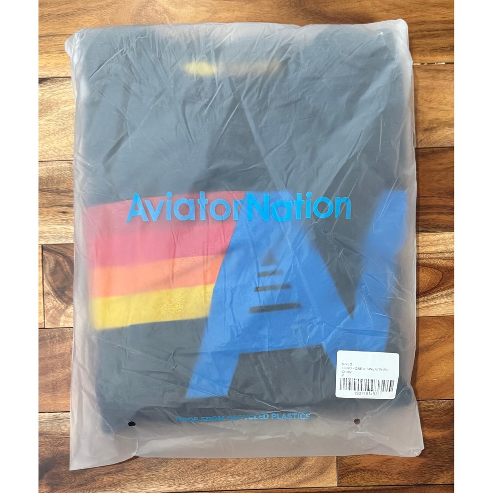 Aviator Nation Logo Crew Sweatshirt Charcoal Size Medium NIB
